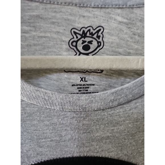 SHOUT OUT! Short Sleeve T-Shirt XL Cotton Blend Gray Boy Quote Graphic Felt A129 - Picture 3 of 5